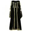 Retro Renaissance medieval queen dress, Victorian Gothic court ball dress, women's black long sleeved Halloween costume