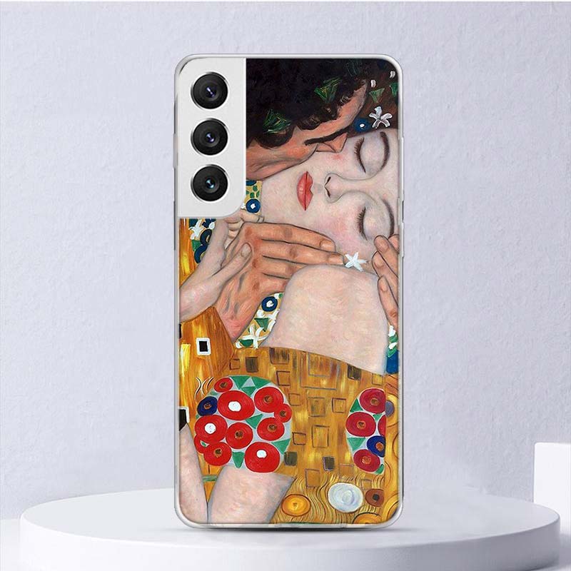 Custodia Morbida Design Il Bacio di Gustav Klimt Per Samsung Galaxy S22 S21 Ultra S20 FE S10 Plus Copertura Telefono S9 S8 + S10E S7 Edge S6 Funda