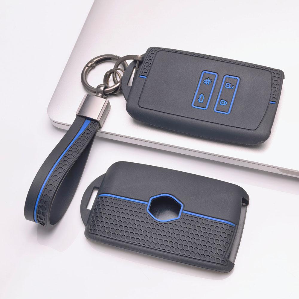 Key Fob Cover for Renault Koleos Kadjar Megane Talisman Espace Scenic Grand with Keychain Anti-Scratch Guard Shockproof Protection
