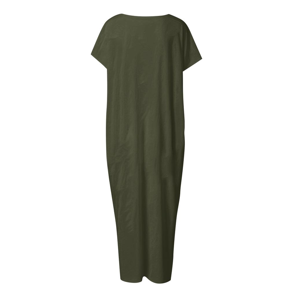 Women's Spring/Summer Short-Sleeve Long Casual Dress