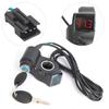 Electric Bike Twist Handlebar Grip Digital Battery Voltage Display Switch Power with Key Lock