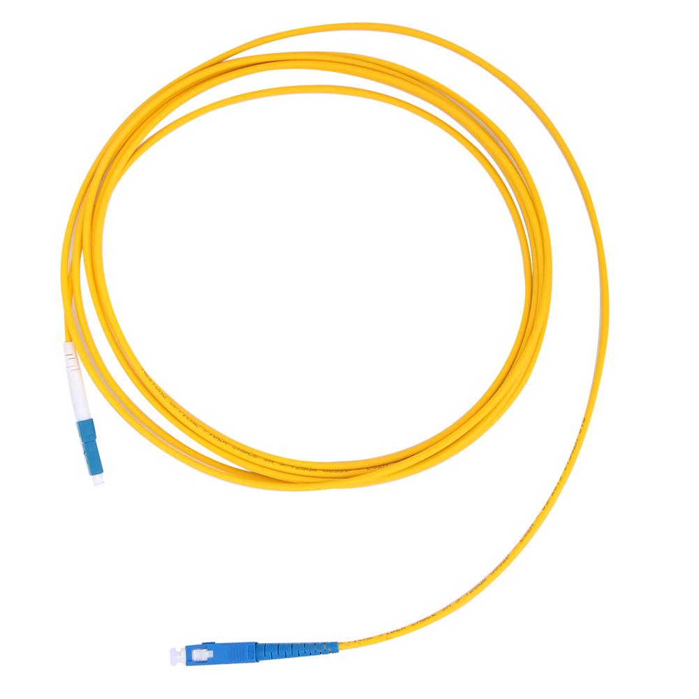 2pcs 3 Meters LC UPC to SC UPC Optical Fiber Patch Cable Cord Yellow