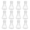 PATIKIL 12-Piece Erlenmeyer Flask Set, 25ml, Narrow Mouth, Graduated, with Screw Cap, Plastic, for Chemistry, Science, and Laboratory Use