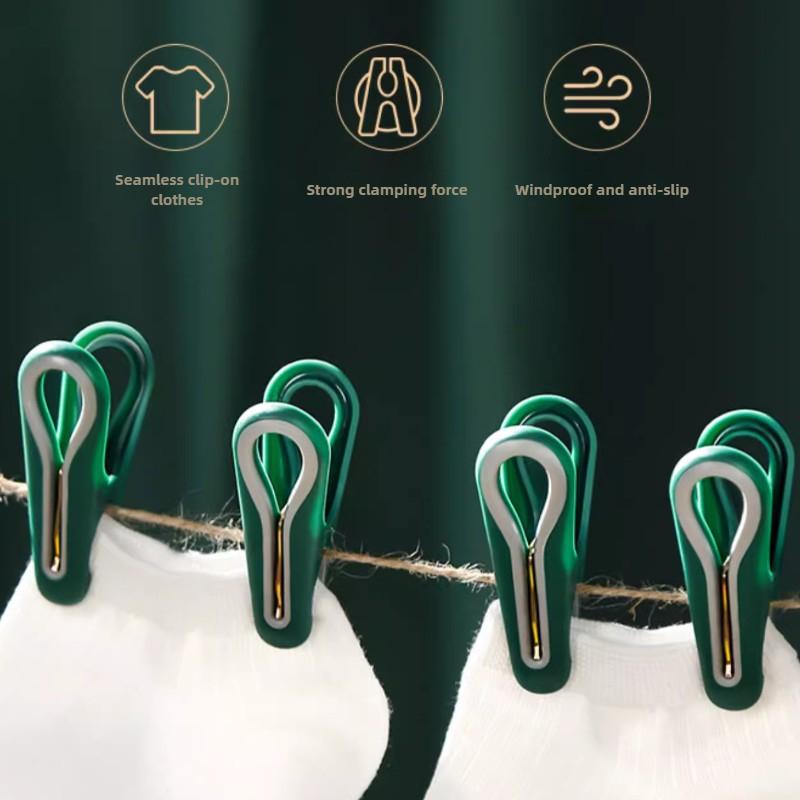 Strong Traceless Clothes Drying Clips -  Windproof & Anti-Slip Design for All Fabrics, No Mark, Duty Hold for Indoor/Outdoor Use