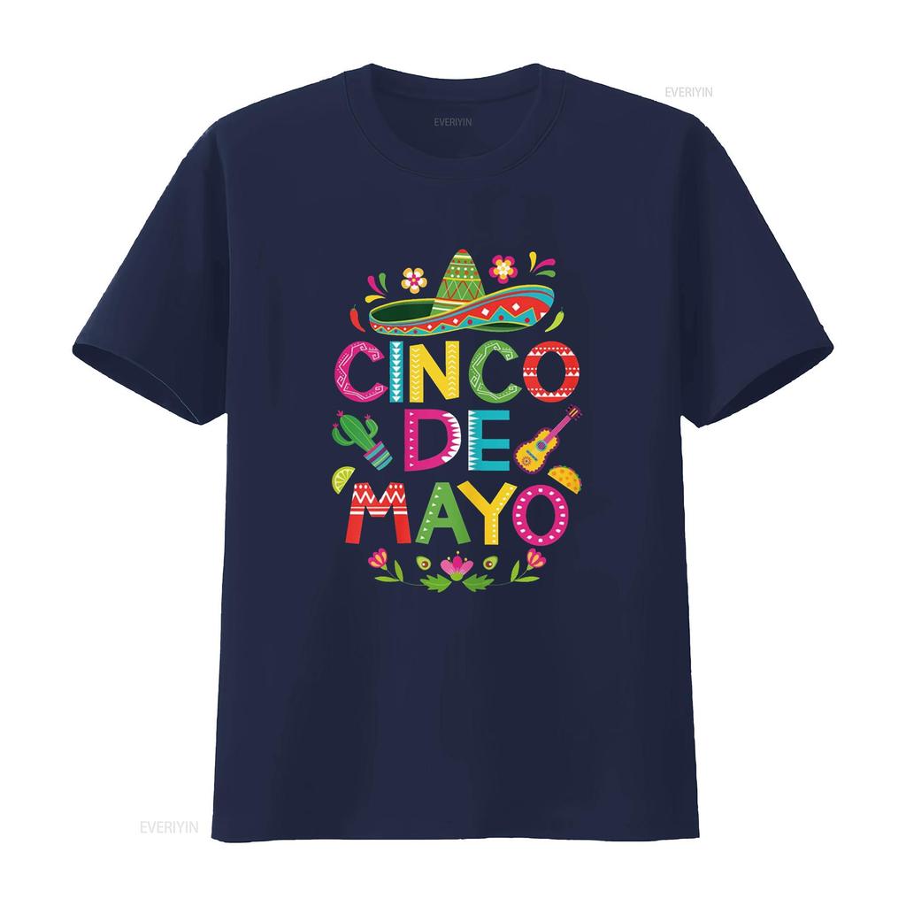 Cinco De Mayo for Womens T Shirt Kids Mexican Fiesta Cactus Black vintage Washed Stretched homme fashion Stylish Breathable