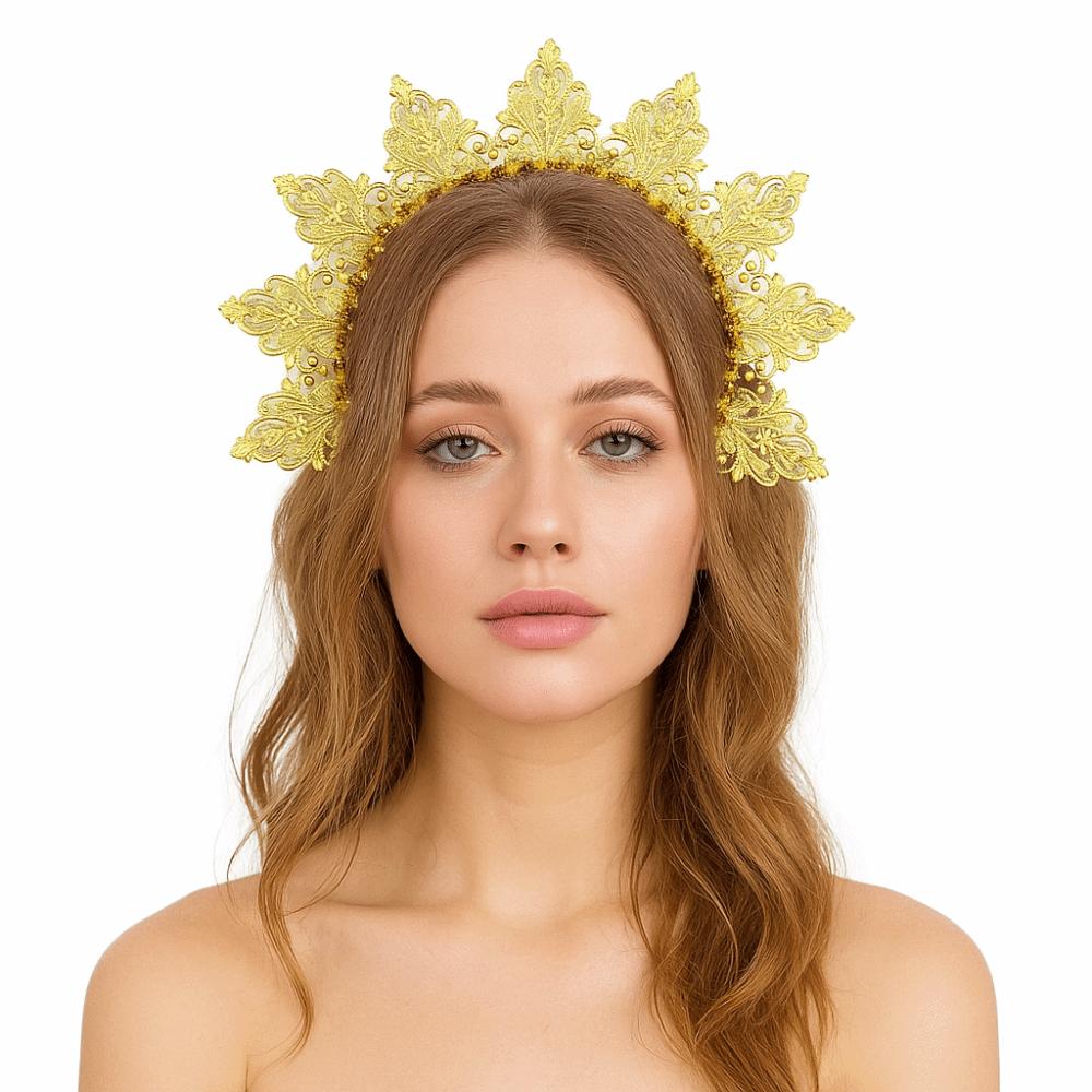 Rhinestone Women Hairband Sun Traditional Festival Hair Hoop  Lolita Accessory