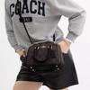 Coach Savannah 28 Verstelbare Afneembare Schouderband Klassiek Logo Print Gecoat Canvas Tote Bag Grote Dames Tote Bags Walnoot Zwart CAL53-IMXAQ