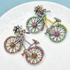 Wuli&baby Full Rhinestone Flower Basket Bike Brooch Pin For Women