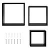 Modern Black Wood Cube Shelf Set Stylish Floating Storage Easy Installation Home Office Décor 3 Piece Set Holds 5lbs Each