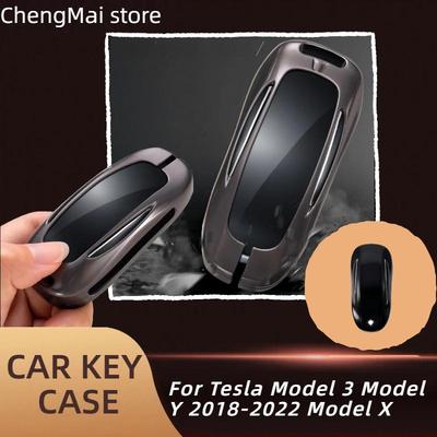 Metall Smart Key Cover Case Fob für Tesla Model 3 Model Y 2018-2022 Model X Schlüsselhülle Tasche Halter Schutzhülle Zubehör