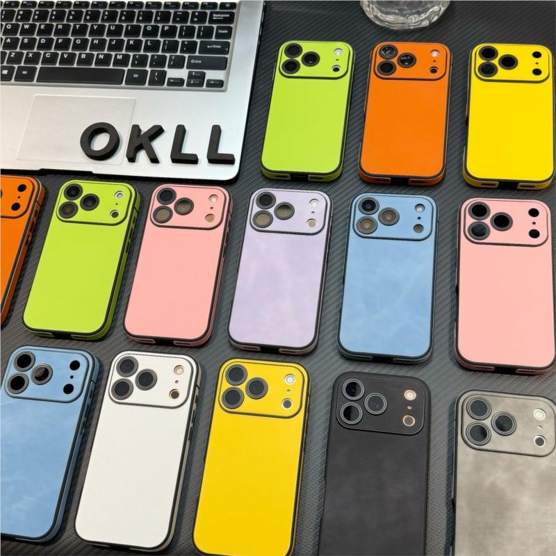 Echte Leder Handyhülle für iPhone 17 Air 16 15 14 Plus 13 12 11 Pro Max Weicher Silikon-Stoßfänger Matte Stoßfeste Abdeckung
