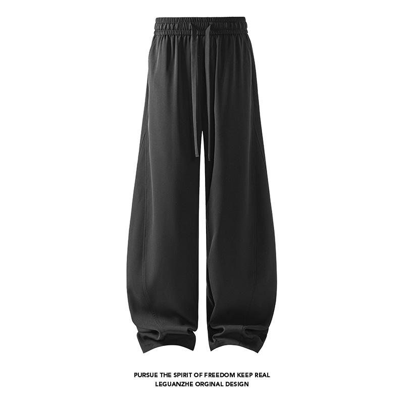 Men Women Loose Draping Wide Leg Solid Casual Straight Suit Pants