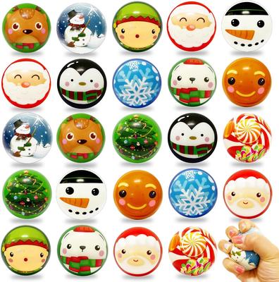 6/36PCS Christmas Stress Balls Santa Claus Elk Stress Relief Foam Christmas Squeeze Ball for Kids Christmas Party Favors