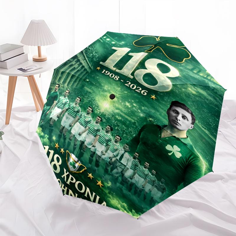 Printed Panathinaikos FCPrinted Folding Umbrella,Outdoor,Leisure,And Travel Umbrella,Durable Umbrella Fabric,Birthday And Holiday Gift