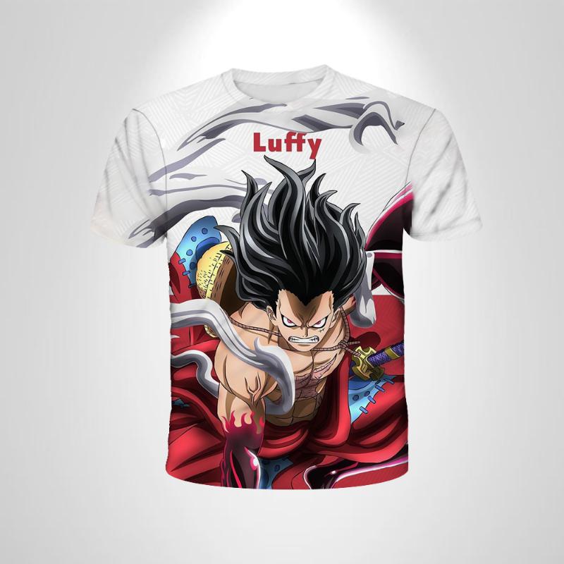 

Anime One Piece Luffy Boy T-shirt CosPlay Short Sleeve mans Cartoon Men s Top Loose Breathable Men s Casual Clothing 160