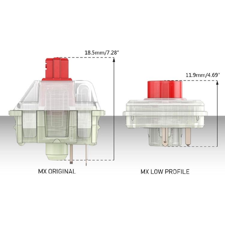 Cherry MX Low Profile RGB Silver/Red Switch Key Switches Custom For Keyboard