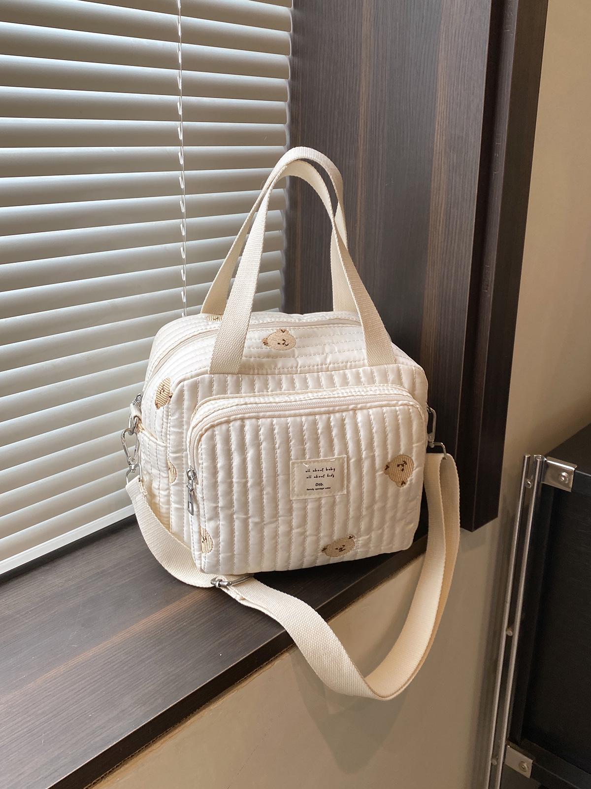 

2024 Quilted Tulip Mommy Bag: Cute Bear Design, Large Capacity Mother & Baby Crossbody Handbag