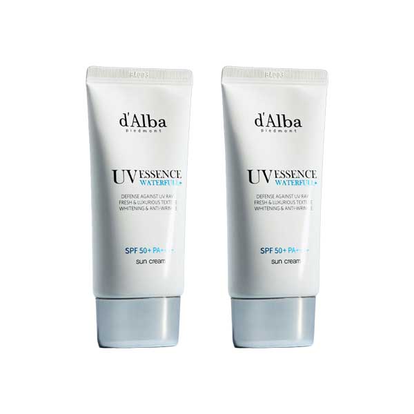 d Alba Vegan Waterfull Essence Sunscreen SPF50+ PA++++ Hydrating White Truffle UV Protection 50ml x 2 Set