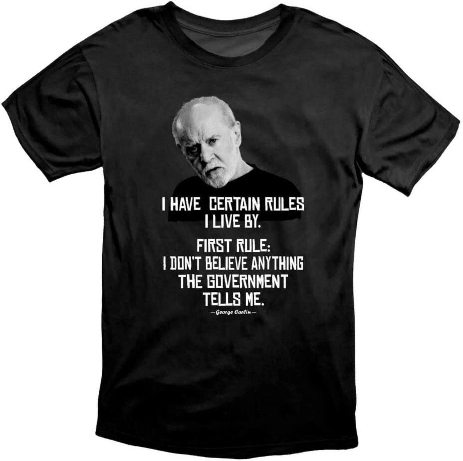 George Carlin Government Lies T Shirt L чёрный
