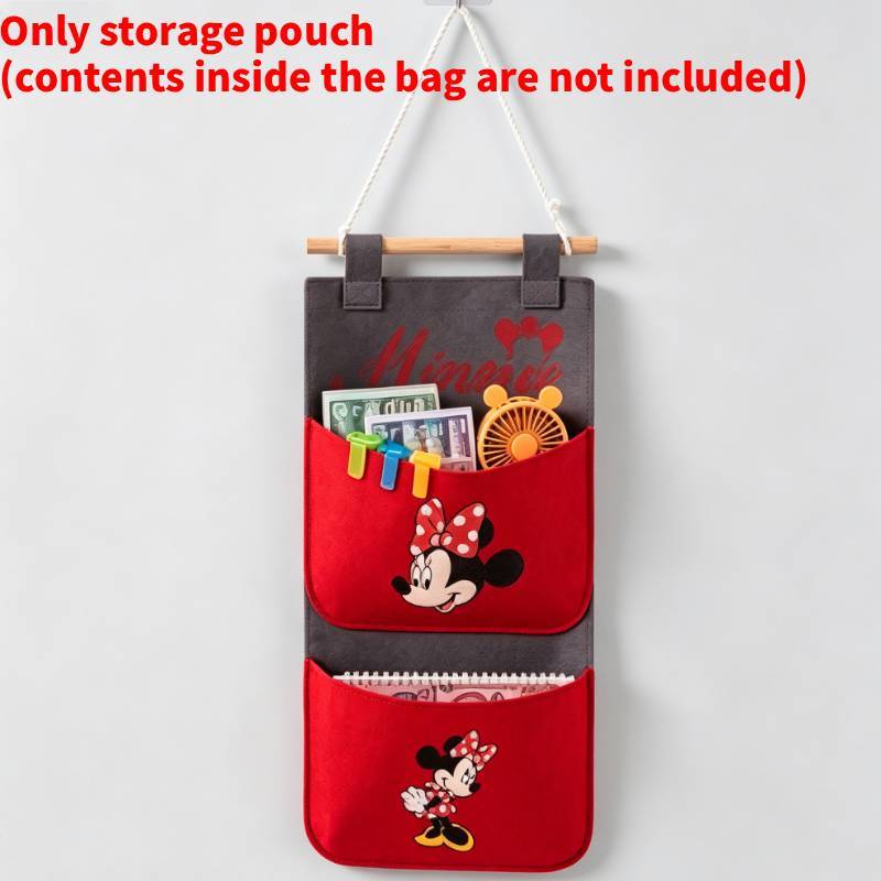 Mickey Mouse Felt Wall Organizer With Multiple Pockets For Kids Room Storage