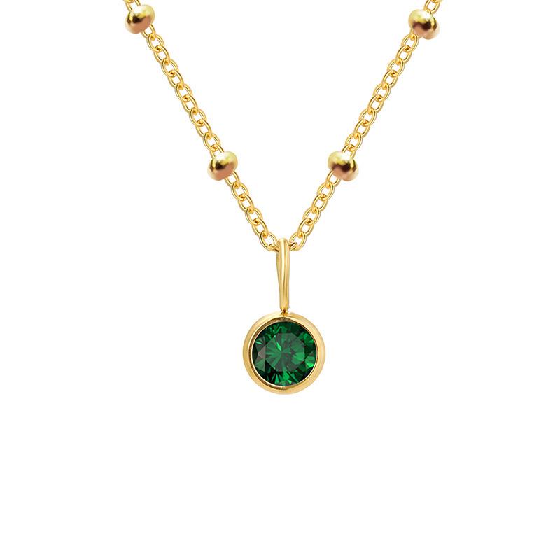 December Birthstone Rhinestone Pendant Necklace - European Women's Fashion