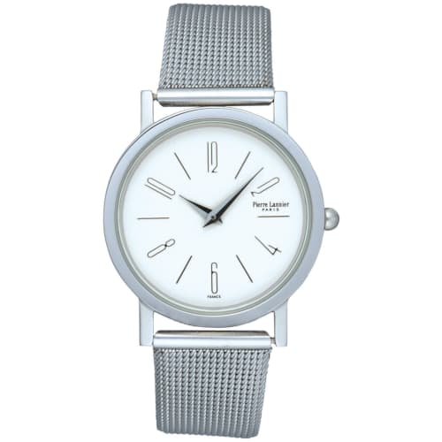 

Pierre Lannier Men s Monotone Metal Watch in White (P015B308) - Officially Imported