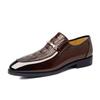 Embossed Pattern Creative Formal Single Shoes, Plus Size Business Men's Shoes, Lace Up Men's Casual Shoes
