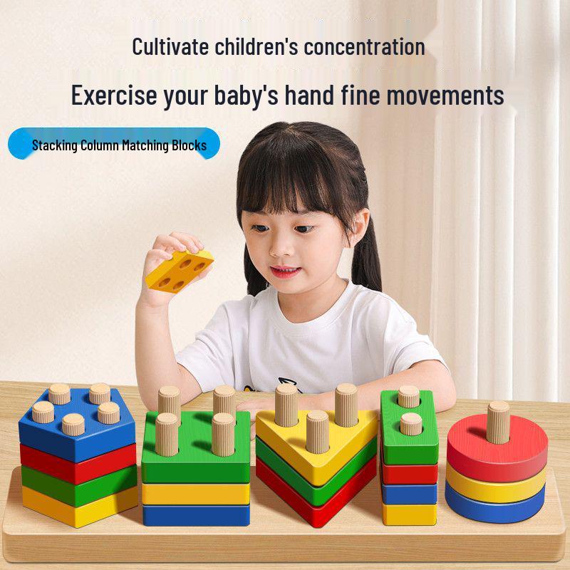 Montessori Geometric Stacking Rings: Educational Shapes for Infants & Toddlers (1-3 Years)
