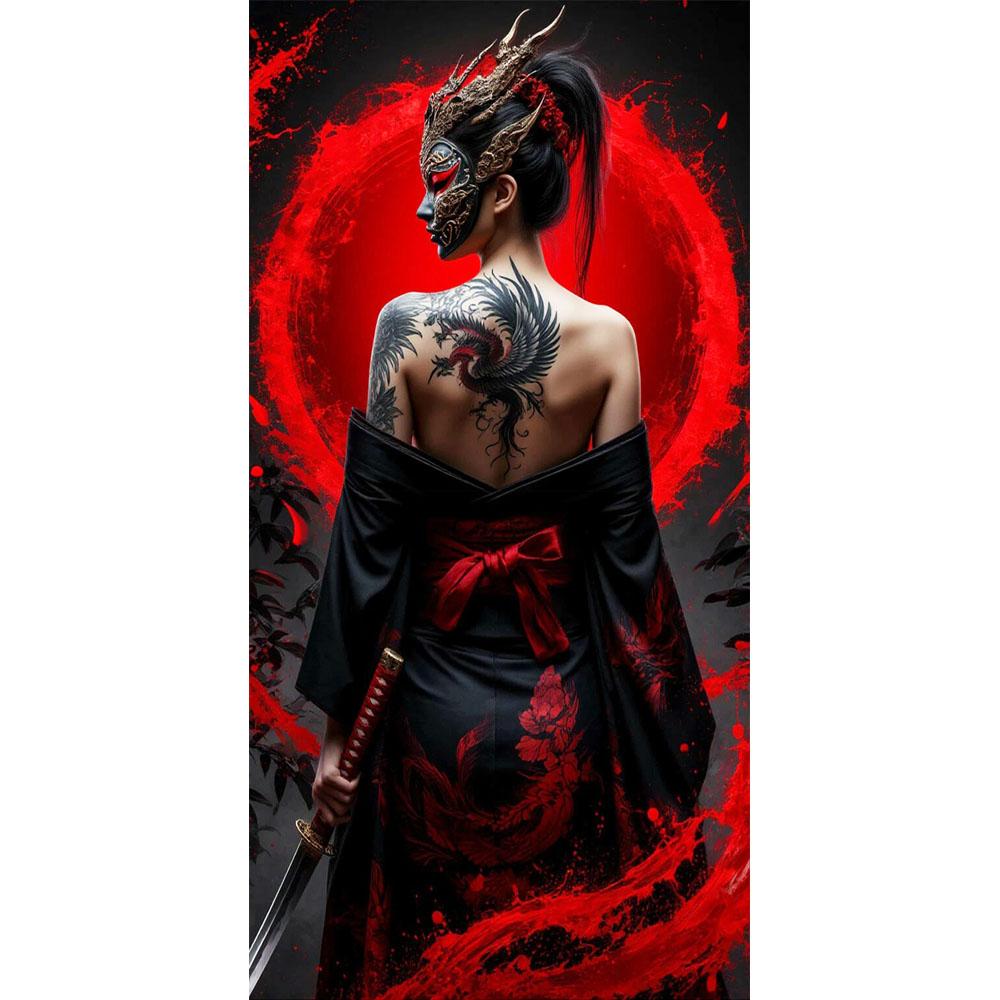 Beautiful Japanese Female Warrior DIY Diamond Painting Cross Stitch Full Drills Diamond Mosaic New Collection Home Decor