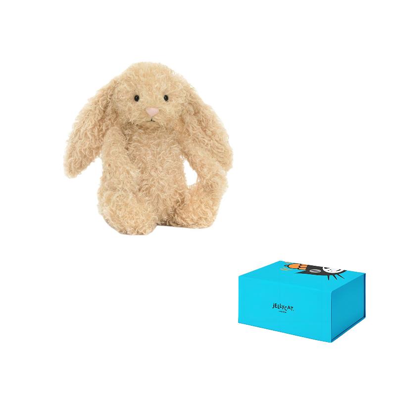 Jellycat Zhizhen Shy Curly Bonnie Rabbit Cute Doll Plush Doll Sitting Height 23cm/38cm Height