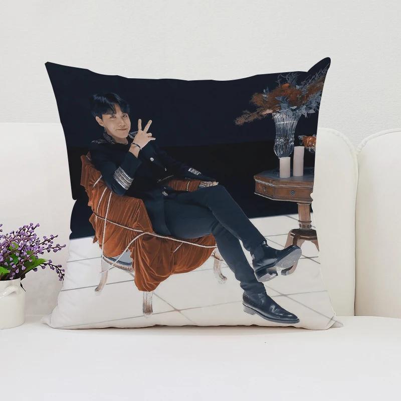 40x40cm Sofa Decoration Cushion Cover J-JHope  Double Sided Printed Pillow Cover Waist Cushion Car Cushion Fans Gifts