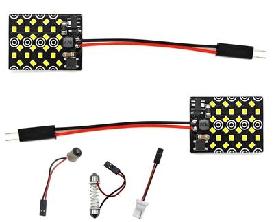 2 Pcs Panel 24 LED 12V W5W, T10, C5W, SV8.5, BA9S, T4W CANBUS 1000lm White Strong Off-Road