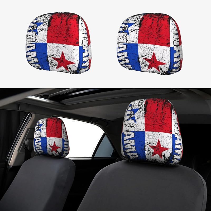 Cartoon Cute Eyes Car Headrest Covers 2 Pack Car Seat Head Rest Cover Auto Elastic Seat Coverings Vehicle Interior Accessories Protector Universal