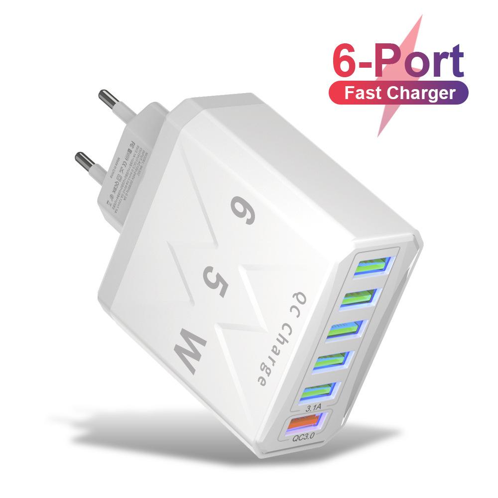 65W PD Fast Charger QC3.0, Compatible with Phones and Tablets, EU Standard.