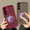Crystal Rose Floral Print TPU Shockproof Phone Case For Samsung S25 Ultra S24 FE S23 Plus S22 A56 A36 A16 A55 A06 A15 A35 A05 Soft Matte Bumper Cover