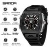 SANDA Trendy Student Men's Dual Display Electronic Watch with Snooze Alarm
