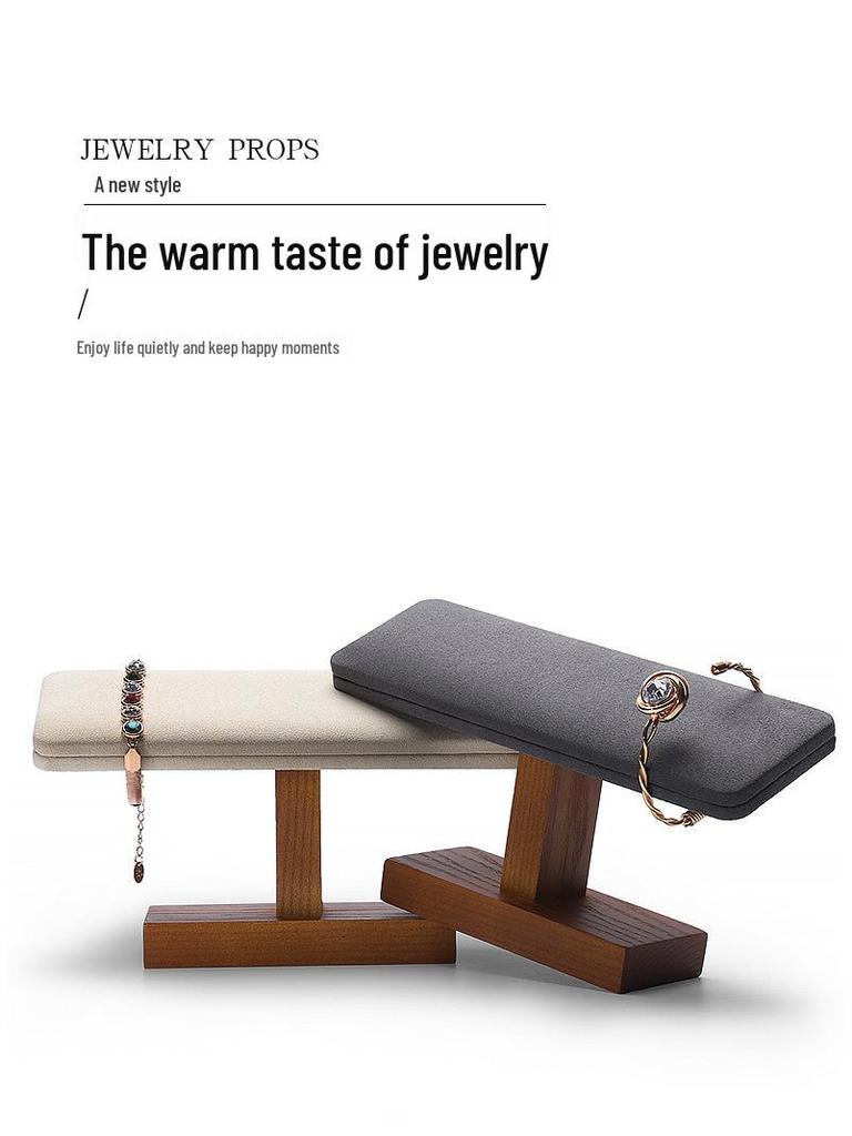 Suport tip T din lemn masiv pentru brățări, bangle-uri și ceasuri - Raft pentru depozitare și expunere bijuterii
