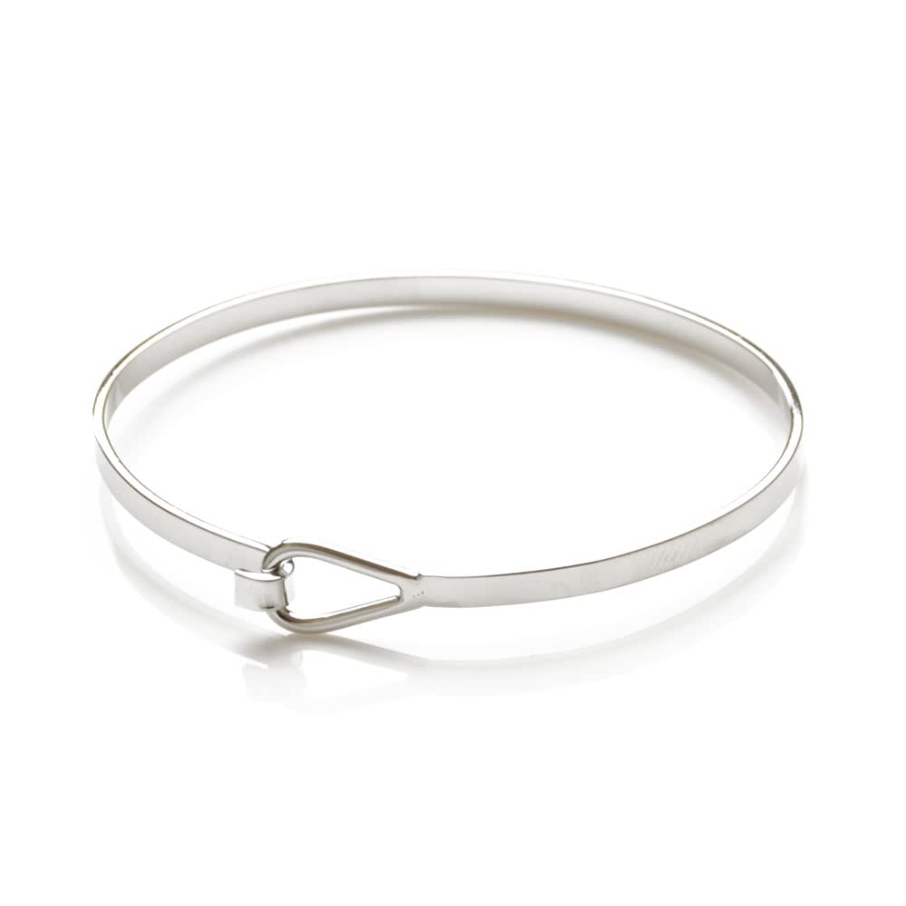 

Bangle for simple silver women, bracelet, teardrop,