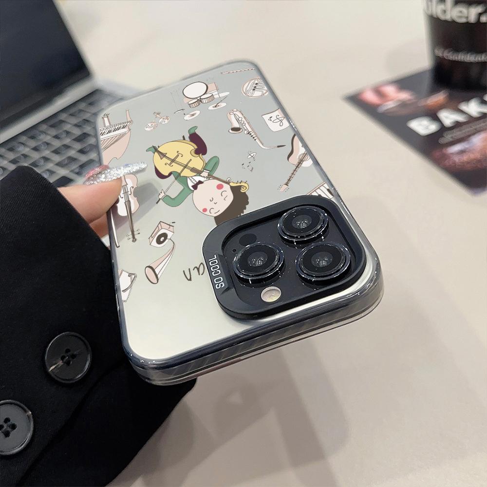 Cartoon Cute Profession Teacher Phone Case Matte Colored Silver For IPhone 17 15 14 16 13 12 11 Pro Max Plus XS X Shockproof Har
