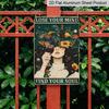 2D Flache Vintage Boho Aluminium Wandkunst - "Verliere deinen Verstand, finde deine Seele" Retro Schild mit kosmischem & floristischem Design, 7,87*11,8 Zoll, Perfekt für Zuhause