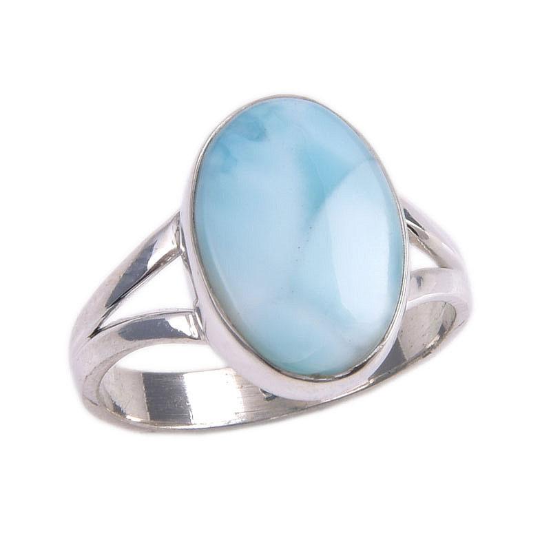 Natural Republic Larimar Gemstone 925 Solid Silver Jewelry Ring Size 5.5 L4S17