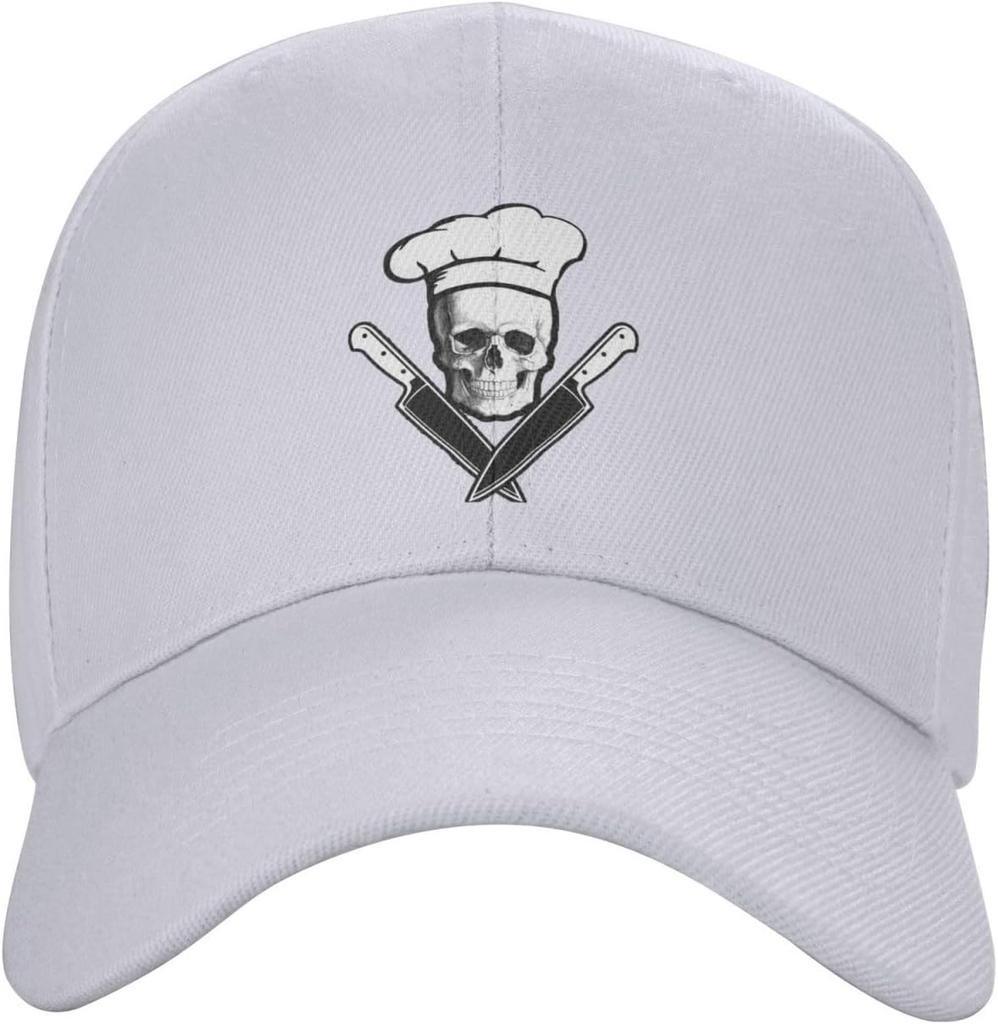 Skull Knives Chef Graphic Baseball Cap Adjustable Cotton Dad Hat Casual Unisex