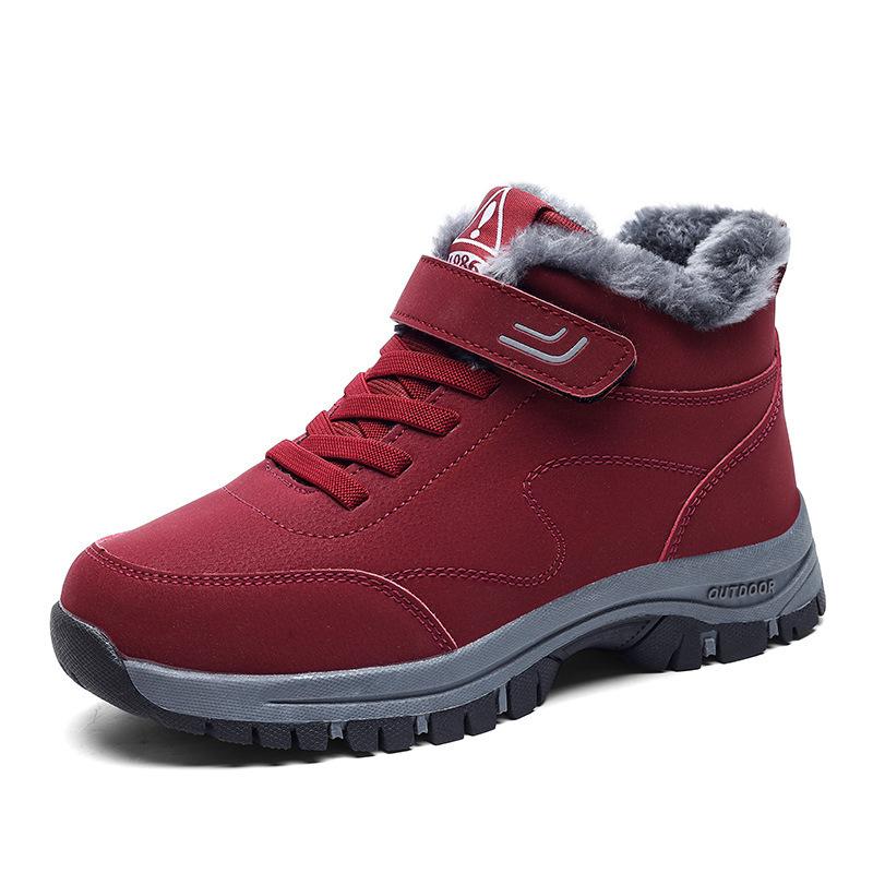 Snow boots men's and women's winter men's piled thickened cotton shoes warm men's boots medium tube high top shoes