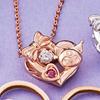 White Clover Kuromi Dancing Stone Necklace Heart Sanrio Pendant Pink SAKU-N052PG Women