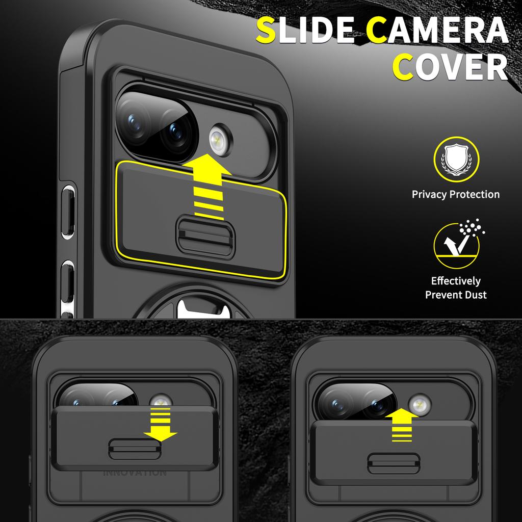 Case for Google Pixel 10 Pro XL 5G 9 9A 8A 8 7 Pixel10 Pixel9 Pixel8 Pixel9a Pixel 9 Pro XL Ring Holder Slide Lens Protect Cover