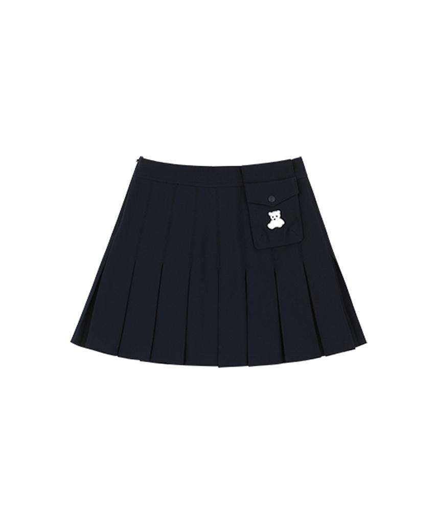 AVEN Steady Seller Even Bear Pleated Skirt Navy