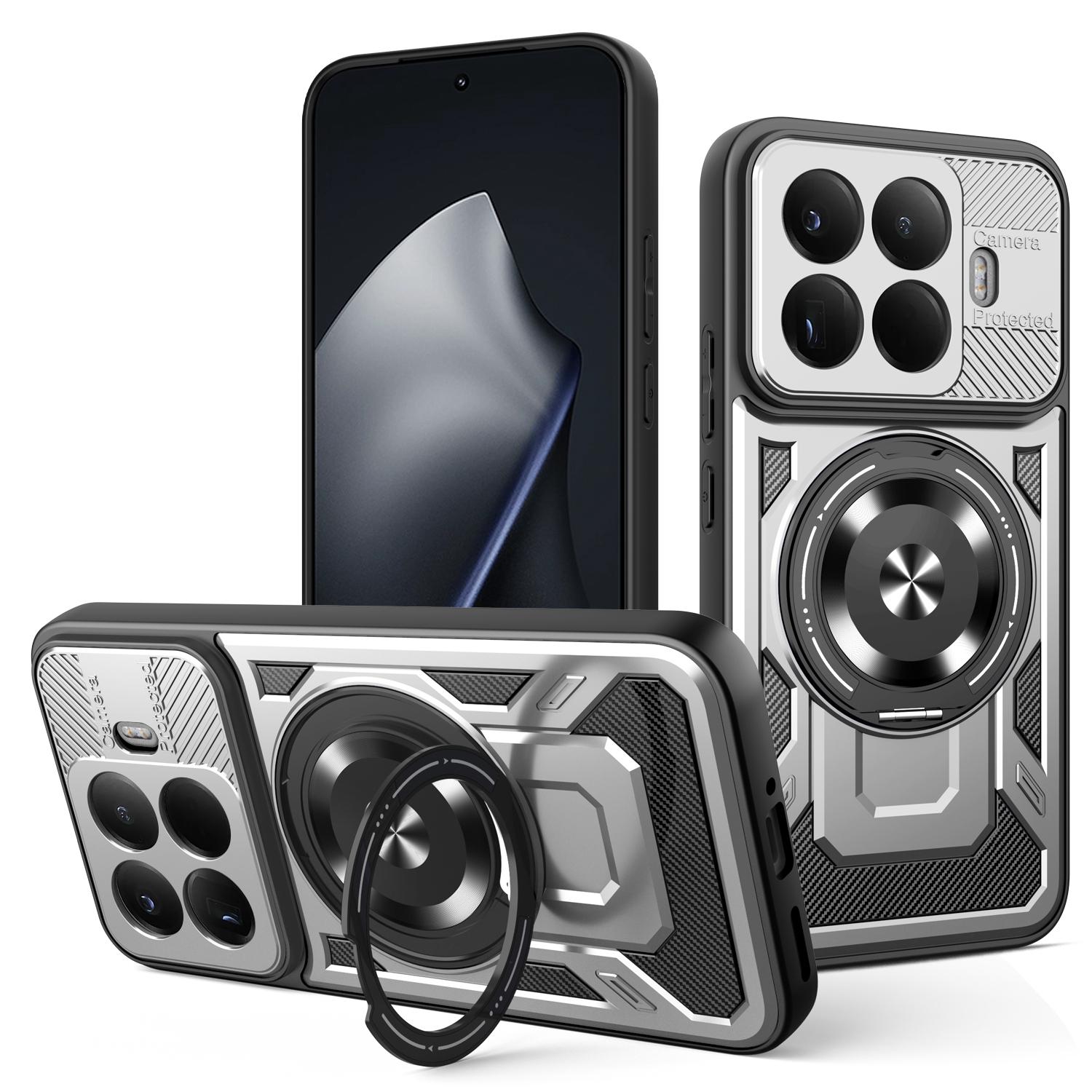 

For Xiaomi 15T Pro Magnetic Case Rotating Kickstand TPU + PC Phone Cover