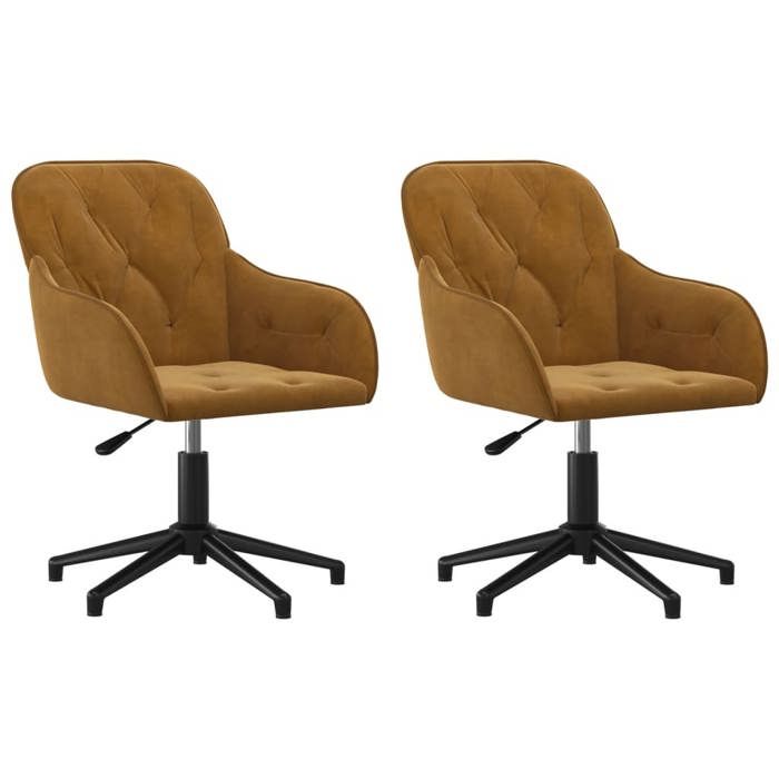 VidaXL Lot de 2 Chaises Pivotantes à Manger, Sièges à Dîner, Chaises de Repas, Meubles de de Salle à Manger Cuisine Maison 3103385