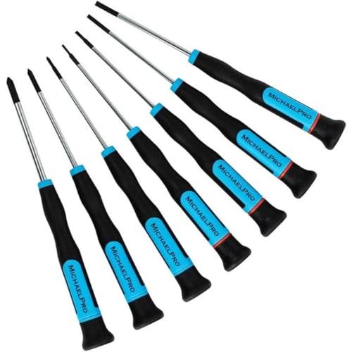 MichaelPro MP002007 Precision Screwdriver Set, Repair Tool Kit with Comfortable Non-Slip Grip for Electronics, Eyeglasses, Jewelry, and Watches