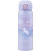 Water Bottle 480ml Kids Easy To Wash Seamless Lid Only 3 Parts To Wash Insulated Mug Unicorn Purple [Cute Mug] Child-Friendly One-Touch